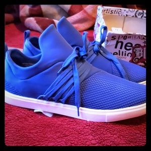 Brash blue high top shoe